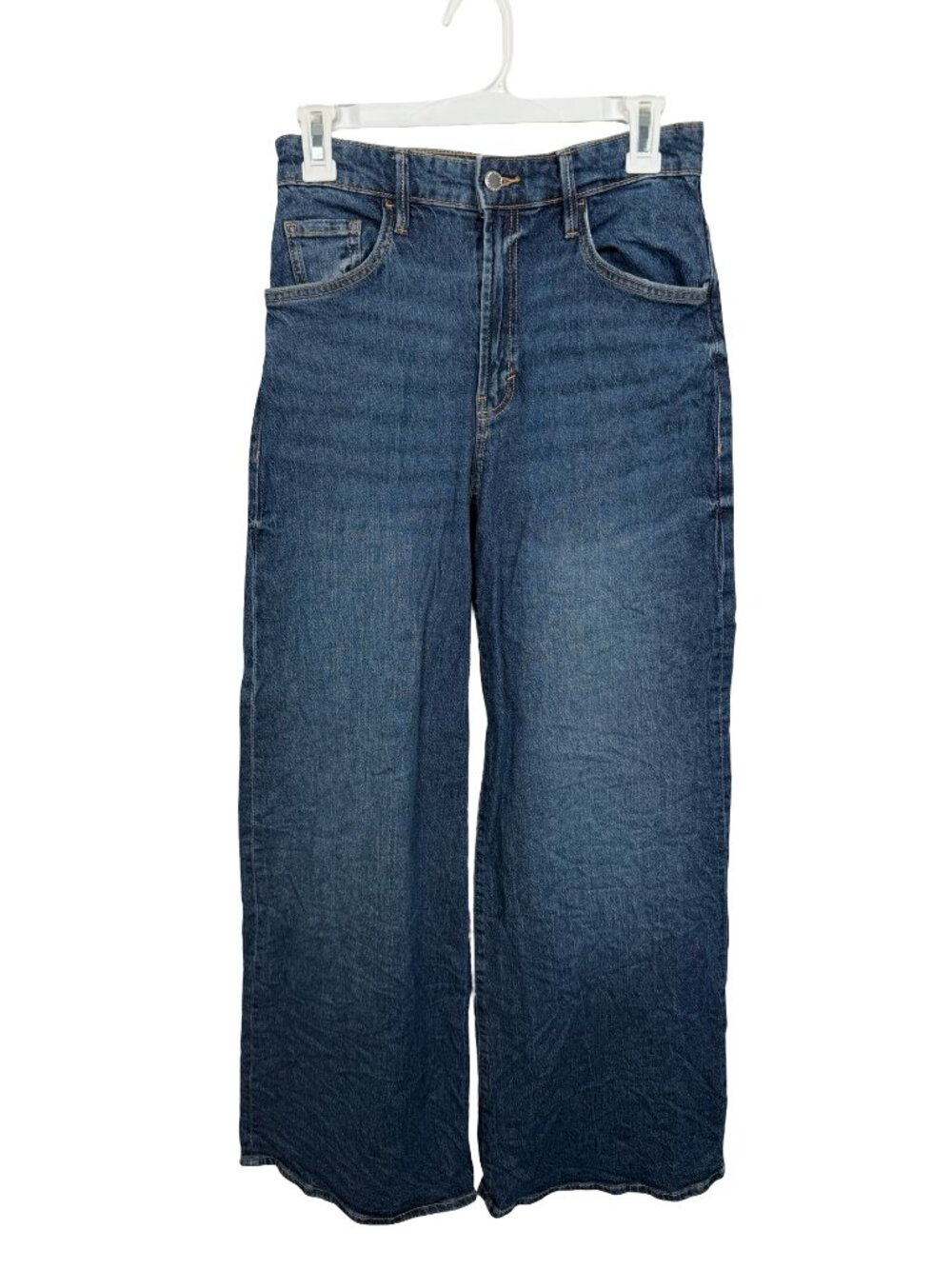 Mango Wide Leg Jeans Womens 2 Blue High Rise Cotton Casual - Picture 2 of 8